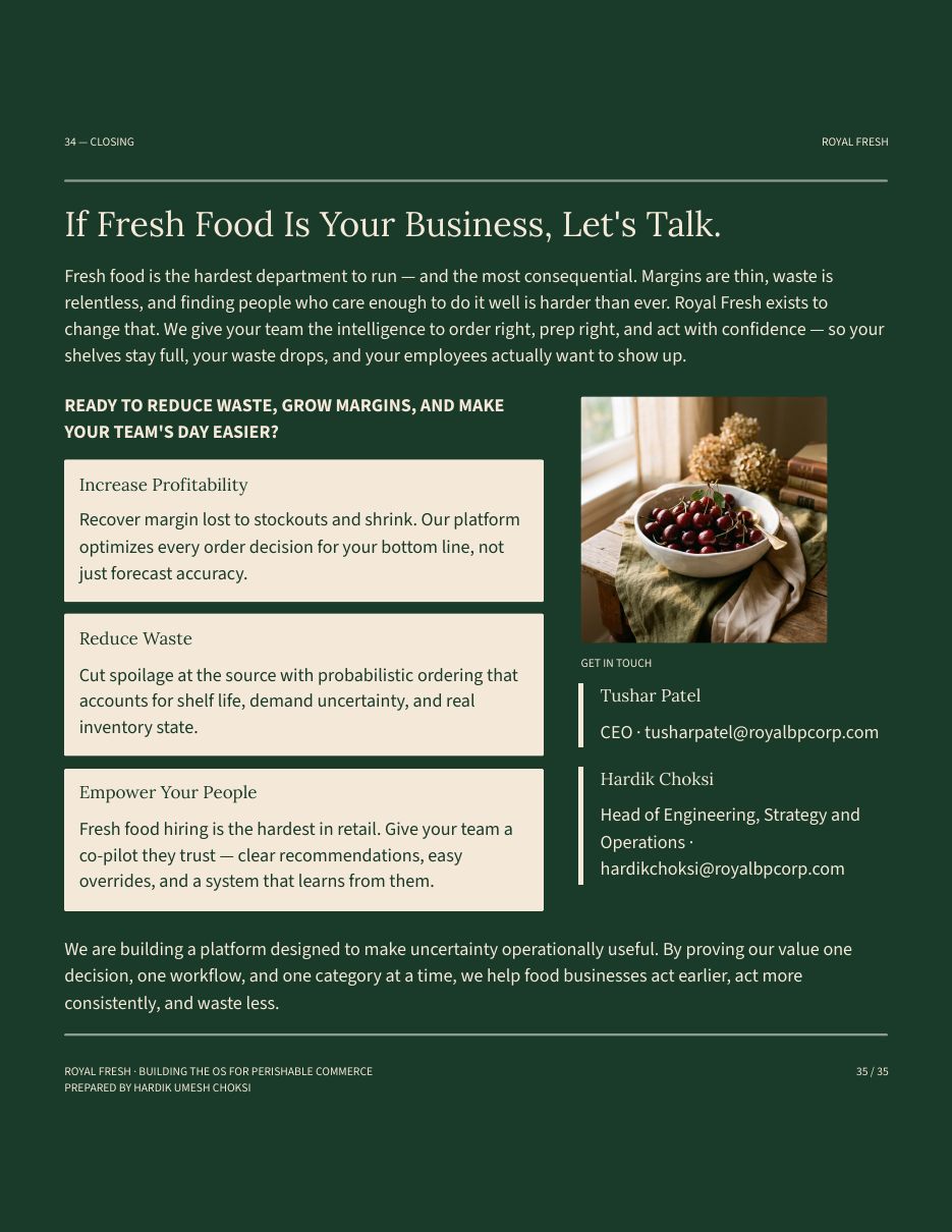 Royal Fresh briefing, page 35 of 35
